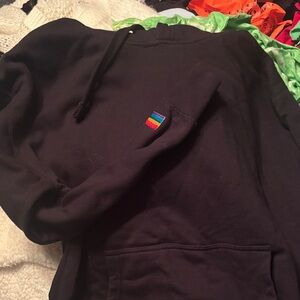 Black Hoodie with Small Rainbow Patch